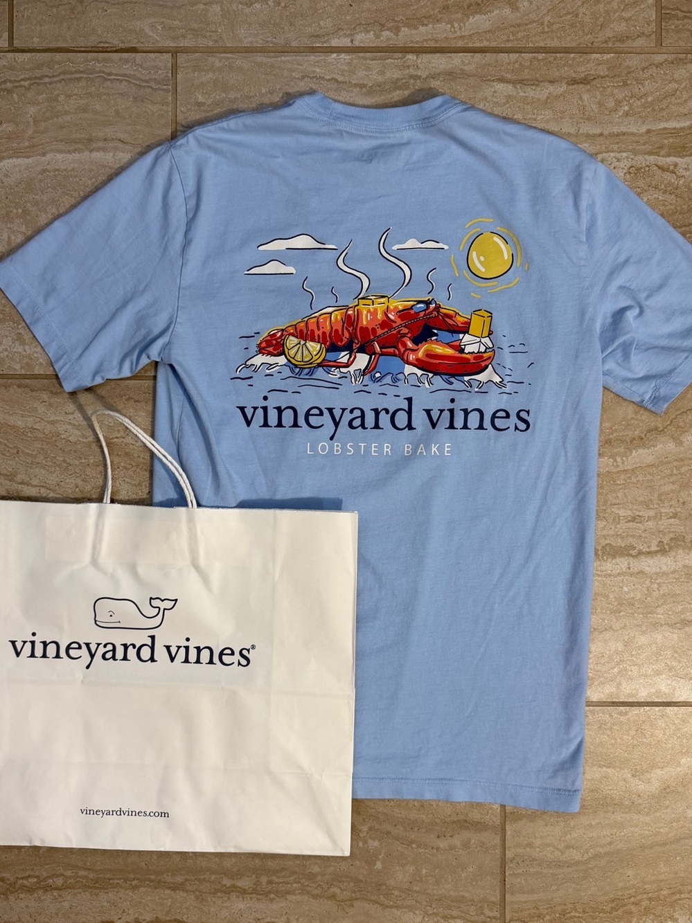Vineyard Vines Light Blue Lobster Bake Graphic Tee